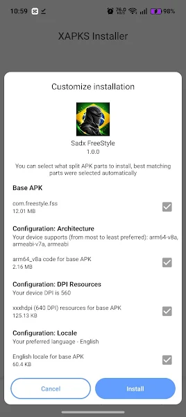 Sadx Freestyle main interface